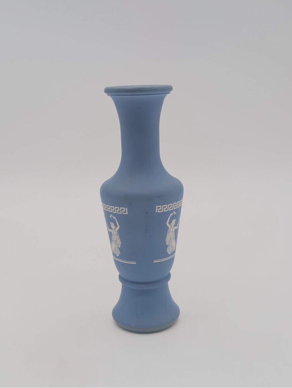 Vintage Jeannette Glass Hellenic Blue Grecian Bud Vase Satin Finish - Picture 2 of 7